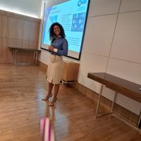 Erika Santos, coordenadora de Relacionamento e Estratégia da Anahp durante apresentação do Colab no Hospital Leforte Liberdade Colab no Hospital Leforte Liberdade 2